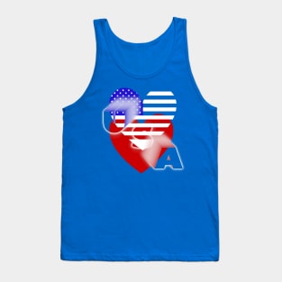 American Stripe Heart Flag colors Tank Top